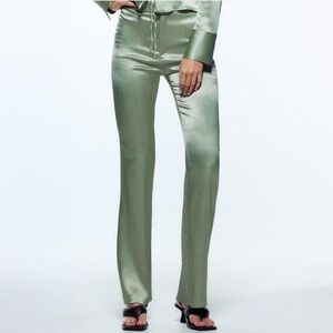 Green Silk Pant